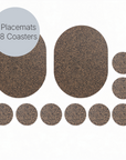 Dash Recycled Rubber & Cork Placemats and Coasters | Oval S/8