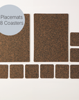 Dash Recycled Rubber & Cork Placemats and Coasters | Rectangle S/8