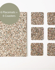 Beach Clean Rectangle Placemats and Coasters - Table S/6