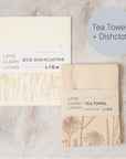 Tea Towel and matching Dishcloths | Flowers