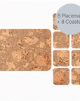 Natural Cork Placemats & Coasters | Rectangle S/8