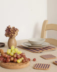 Cork Placemats | Candy Stripes - Purple S/4