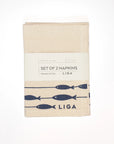 Organic Cotton Napkins | Fish on a Line Set of 2