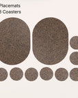 Dash Recycled Rubber & Cork Placemats and Coasters | Oval Set of 8