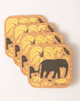 Cork Coasters | Elephant & Bananas S/4
