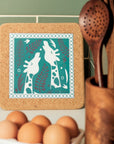 Cork and Tile Trivet | Giraffes