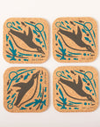 Cork Coasters | Swimming Penguins