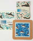 Swimming Penguin | Cork and Tile Trivet, Tea Towel and Dishcloths