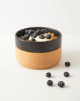 Four Ceramic and Cork Bowls - Black