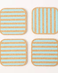 Cork Coasters | Candy Stripes - Blue S/4