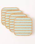 Cork Coasters | Candy Stripes - Blue S/4