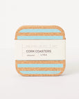 Cork Coasters | Candy Stripes - Blue S/4