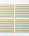 Cork Placemats | Candy Stripes - Blue