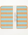 Cork Placemats | Candy Stripes - Blue S/4