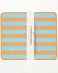 Cork Placemats | Candy Stripes - Blue Set of 4