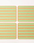 Cork Placemats | Candy Stripes - Green S/4