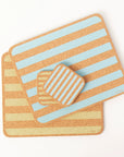 Cork Placemats | Candy Stripes - Blue S/4