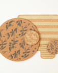Cork Coasters | Candy Stripes - Olive