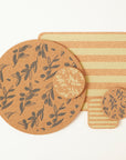 Cork Placemats | Candy Stripes - Olive
