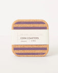 Cork Coasters | Candy Stripes - Purple S/4