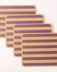 Cork Placemats | Candy Stripes - Purple S/4