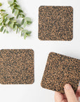 Dash Recycled Rubber & Cork Coasters | Square Set of 4
