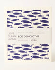 Tea Towel and matching Dishcloths | Fish & Wave