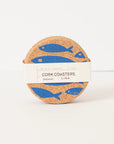 Cork Coasters | Fish Blue