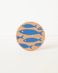 Cork Coasters | Fish Blue