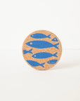 Cork Coasters | Fish Blue