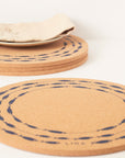 Cork Placemat - Fish on a Line Navy