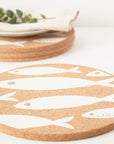 Cork Placemats | Fish White