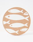 Cork Placemats | Fish White