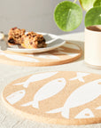 Cork Placemats | Fish White
