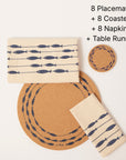 Napkins, Coasters, Placemats and Runner Bundle Set of 8 | Fish on a Line