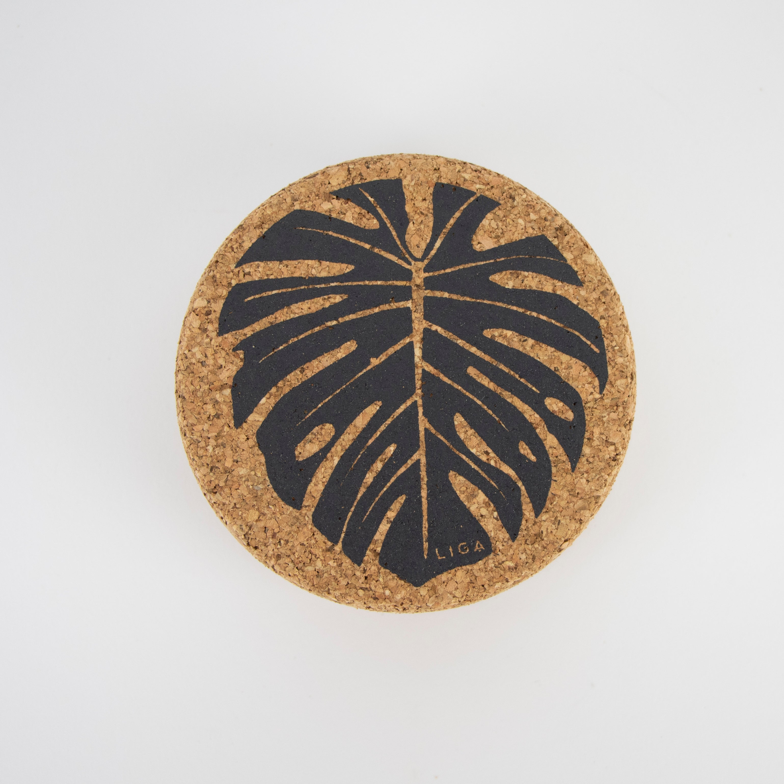 Cork Coaster in Monstera Love