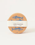Cork Coasters | Mackerel Blue