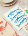 Tea Towel and matching Dishcloths | Mackerel & Lobster