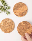 Natural Cork Coasters | Round Set of 4