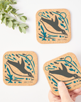 Cork Coasters | Swimming Penguins