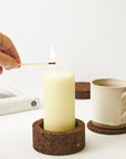 Eco Candle Holder | Smoked Cork