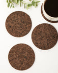Smoked Cork Coasters | Round Set of 4