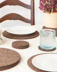 Smoked Cork Coasters | Round Set of 4