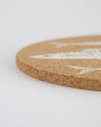 Sustainable cork placemat and coaster. Mackerel design