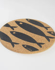 Eco friendly cork placemats + coasters. Grey Fish Design