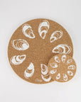 Eco friendly cork placemats + coasters. Oyster design