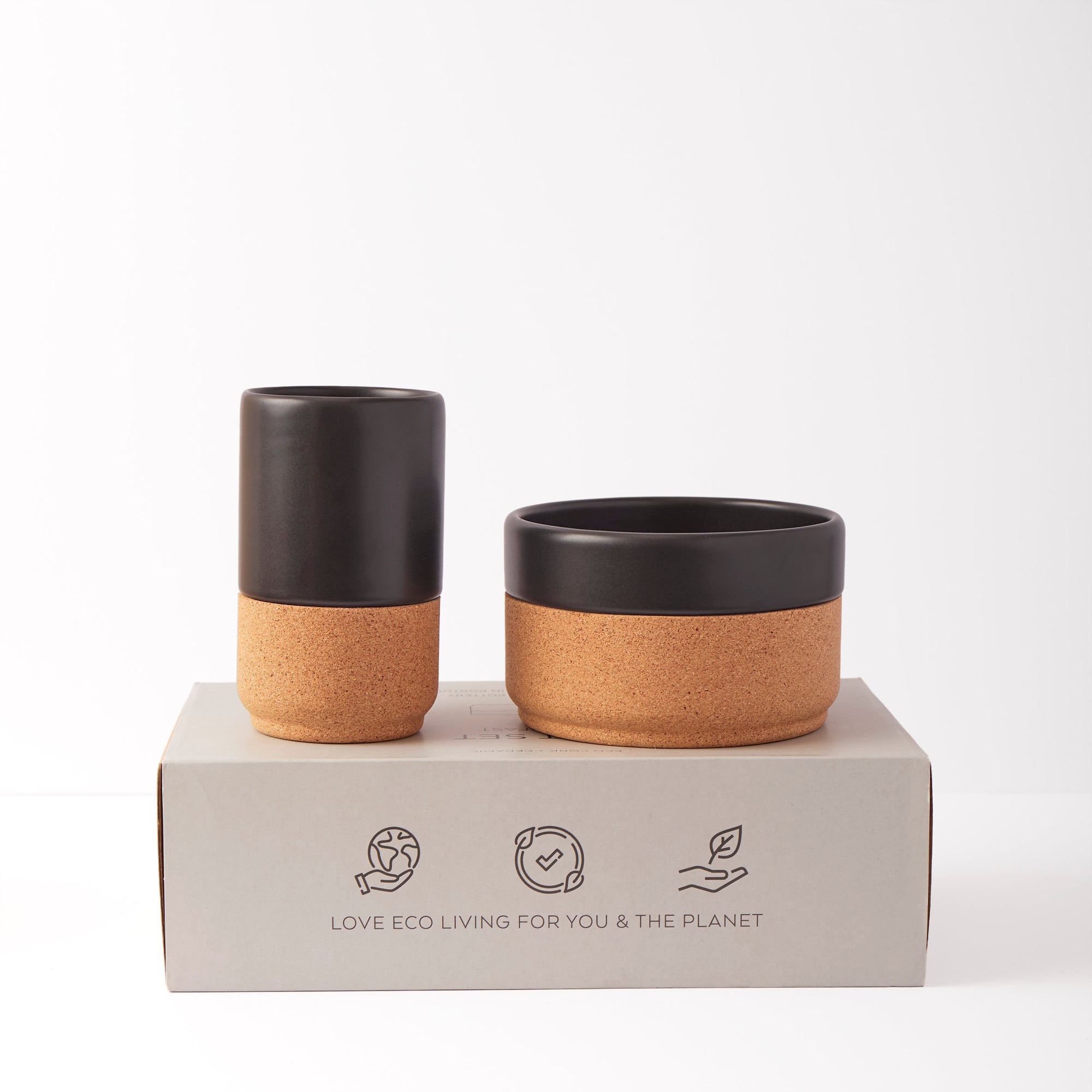 Ceramic Gift Set | Mug and Bowl in Black