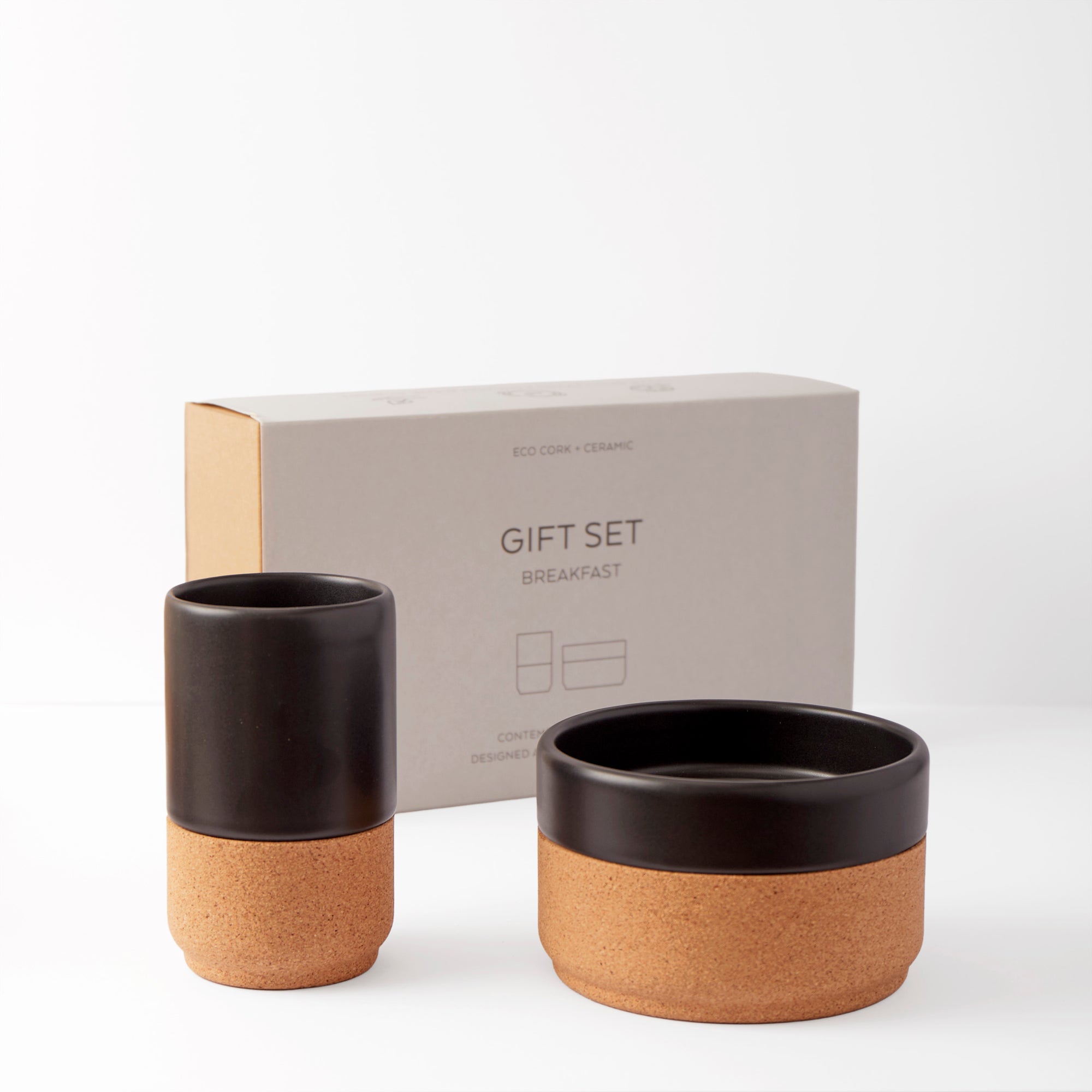 Ceramic Gift Set | Mug and Bowl in Black
