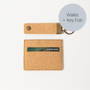 Card Holder wallet &  Key Fob - cork