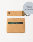 Card Holder wallet &  Key Fob - cork